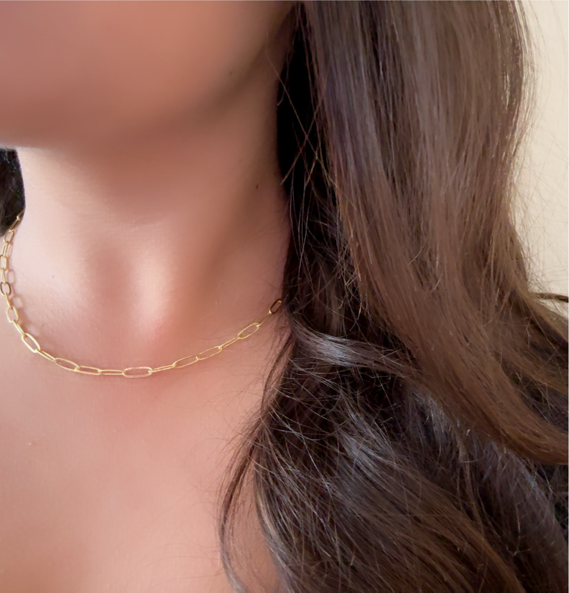 Handmade Gold Paperclip Chain Dainty Necklace