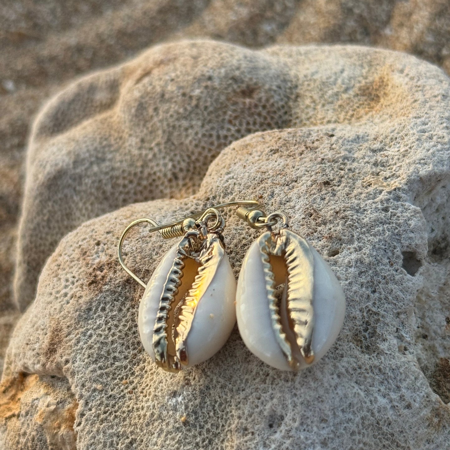 Handmade Puka Shell Drop Earring Set